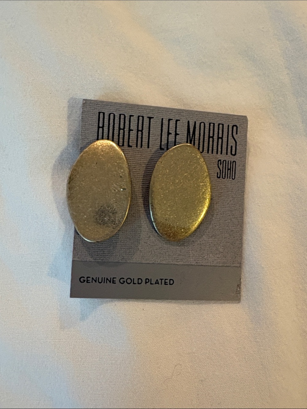 Robert Lee Morris Soho Gold Oval Clip-On Earrings